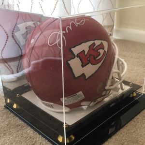 Signed Joe Montana Full Sized Kansas City Chiefs Helmet (signed twice)